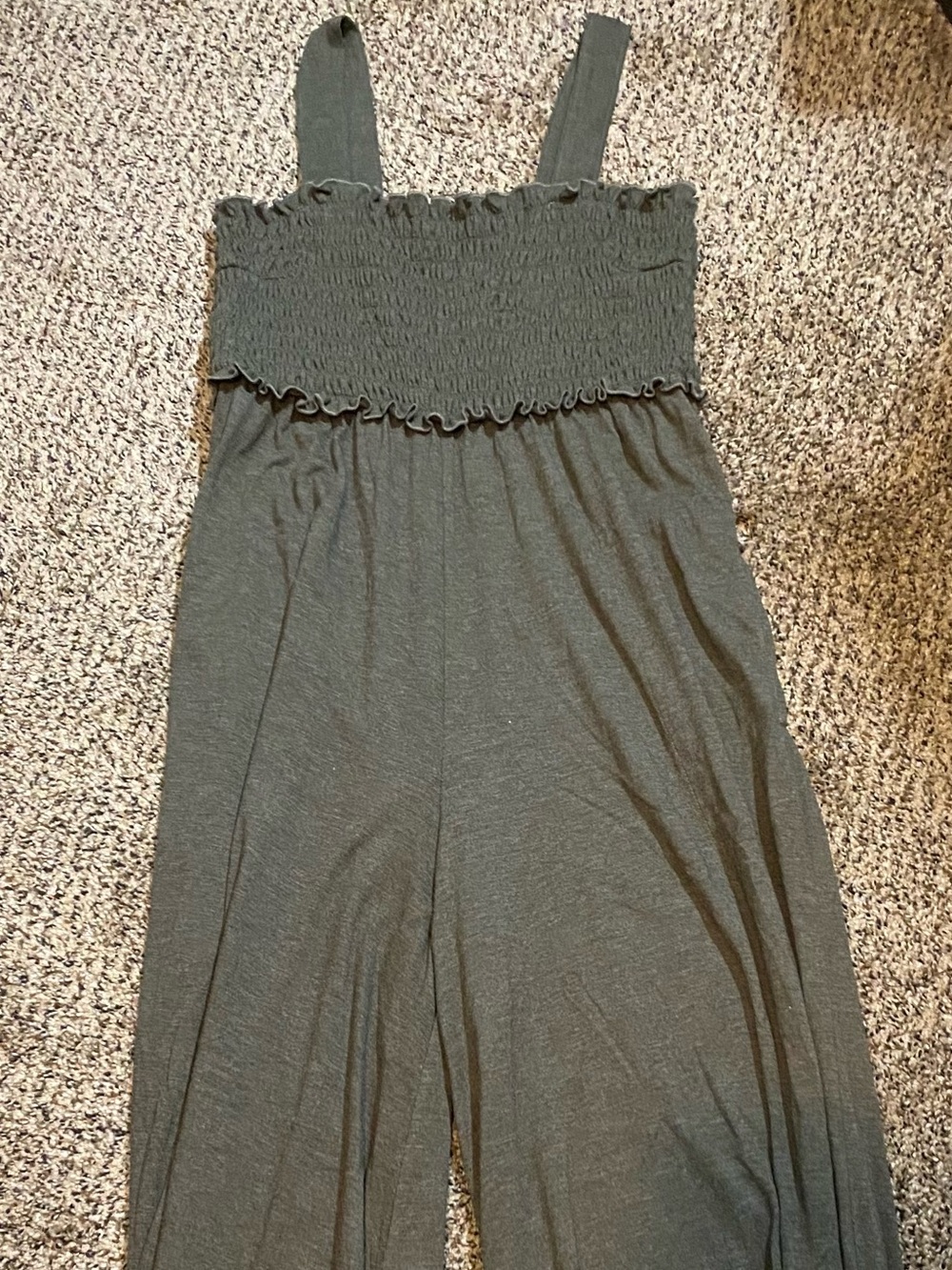 NATURAL LIFE Olive Green Wide-Leg Jumpsuit